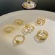 thumbnail image 1 of Gold-plated brass ring Korean simple irregular diamond open ring women's jewelry hand jewelry Couple jewelry Valentine's Day gift, 1 of 5