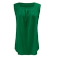 thumbnail image 7 of WAYUTE Tank Tops for Women Summer Vest Loose Pleated Square Neck Sleeveless Solid Color Curved Hem Loose Large Size Blouse Top, 7 of 7