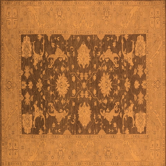 Ahgly Company Indoor Square Oriental Orange Industrial Area Rugs, 5' Square