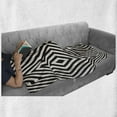 thumbnail image 6 of Stripe Soft Flannel Fleece Throw Blanket, Optical Illusion Style Graphic with Nested Rhombus Shape Pattern, Cozy Plush for Indoor and Outdoor Use, 70" x 90", Eggshell Charcoal Grey, by Ambesonne, 6 of 6