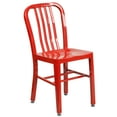 thumbnail image 5 of Flash Furniture Commercial Grade 24" Round Red Metal Indoor-Outdoor Table Set with 4 Vertical Slat Back Chairs, 5 of 5