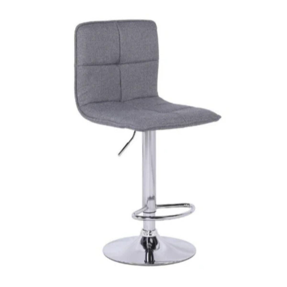 Take Me Home Grey Fabric Upholstered Adjustable Stool for Dining Area
