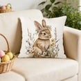 thumbnail image 4 of JoyMoreHome Easter Throw Pillow Cover, 18x18 Inch Cute Bunny Print Decorative Cushion Cover, for Easter Party, Couch, Bed, Sofa, Livingroom, 4 of 6
