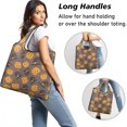 thumbnail image 2 of 5 Pack Foldable Shopping Bag,Halloween Pumpkins and Witch Hats Reusable Grocery Bags with Pockets,Large Reusable Tote Bags with Handles Waterproof & Lightweight, 2 of 6