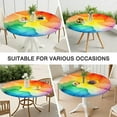 thumbnail image 7 of Colorful Tie Dye Stain Pattern Round Fitted Tablecloth with Elastic Edge,Dining Table Cover Waterproof,Outdoor Round Tablecloth for Camping,Dining,Indoor and Outdoor, 7 of 7