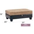 thumbnail image 2 of Glory Furniture Gallant Microsuede Ottoman in Mocha, 2 of 7