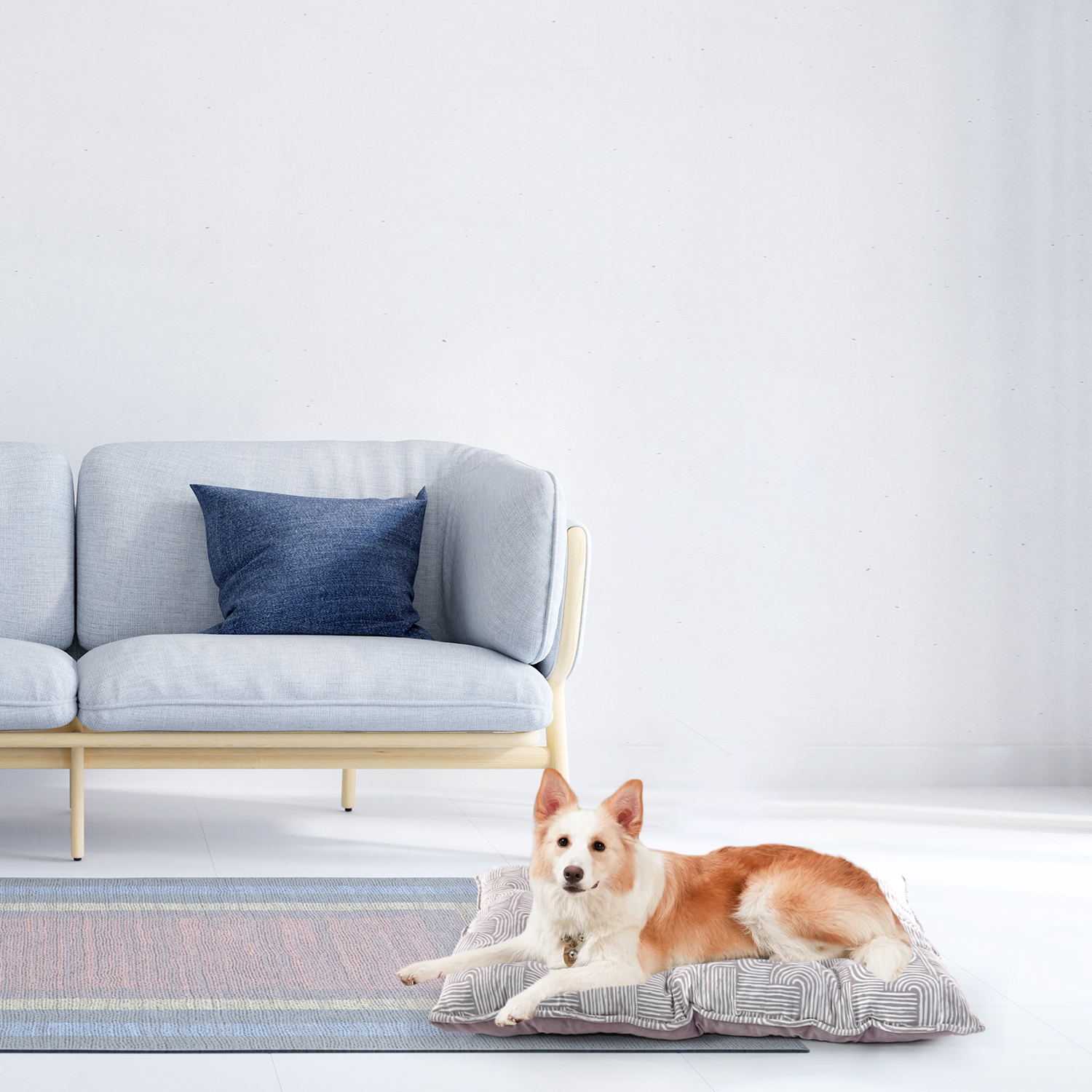 Elle Printed Microsuede Tufted Mat with Plush Bottom
