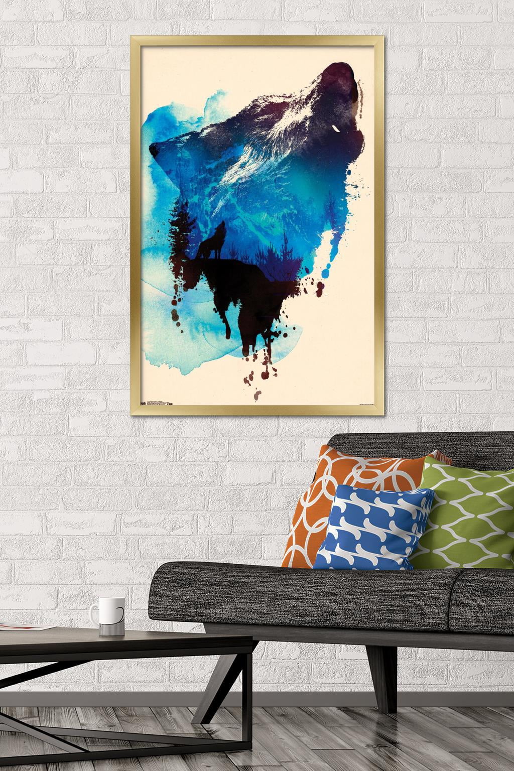 Robert Farkas - Wolf Paint Wall Poster, 22.375" x 34", Framed