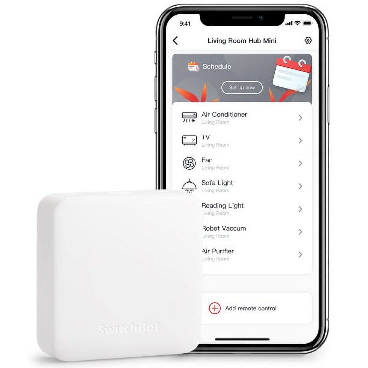SwitchBot Hub Mini, Smart IR Blaster & Smart Bluetooth to Wi-Fi Gateway, White