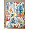thumbnail image 4 of Shower Curtain, Colorful Coral Watercolor Fish Coastal Washable Shower Curtain with Hooks Bath Decor Fabric Shower Curtains for Bathroom, Hotel, Stalls, Bathtubs, 48x72 Inch, 4 of 6