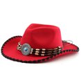 thumbnail image 3 of Large Cowboy Hat for Women,Wide Brim Felt Cowgirl Hat with Classic Hatband, 3 of 4