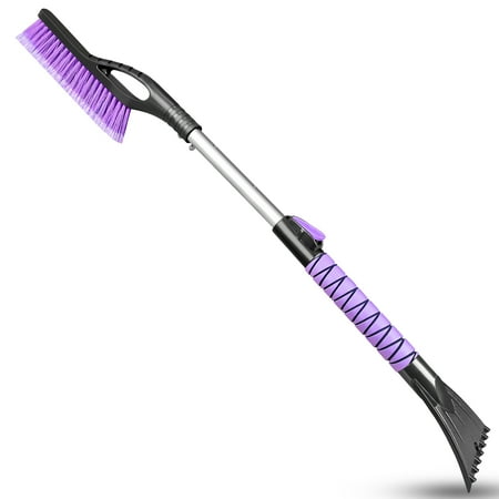 HEEYA Ice Scraper and Brush for Car Extendable Snow Brush and Ice Scraper for Car Windshield Window  Car Snow Scraper and Brush with Foam Grip for SUV Truck Automobile Vehicle