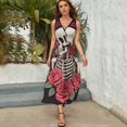 thumbnail image 5 of Flower Cluster Skull Vestido Sin Mangas Para Mujer, Traje De, Ropa De Cumpleaños, Verano, 5 of 5