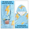 thumbnail image 4 of Solaris Kid's Oversized Wearable Blanket Hoodie Sweatshirt, Warm Comfortable Sherpa Fleece Pullover with Large Front Pocket for Teens (7-16 yr) Youth Boys, Girls, Blue Thunder, 4 of 7
