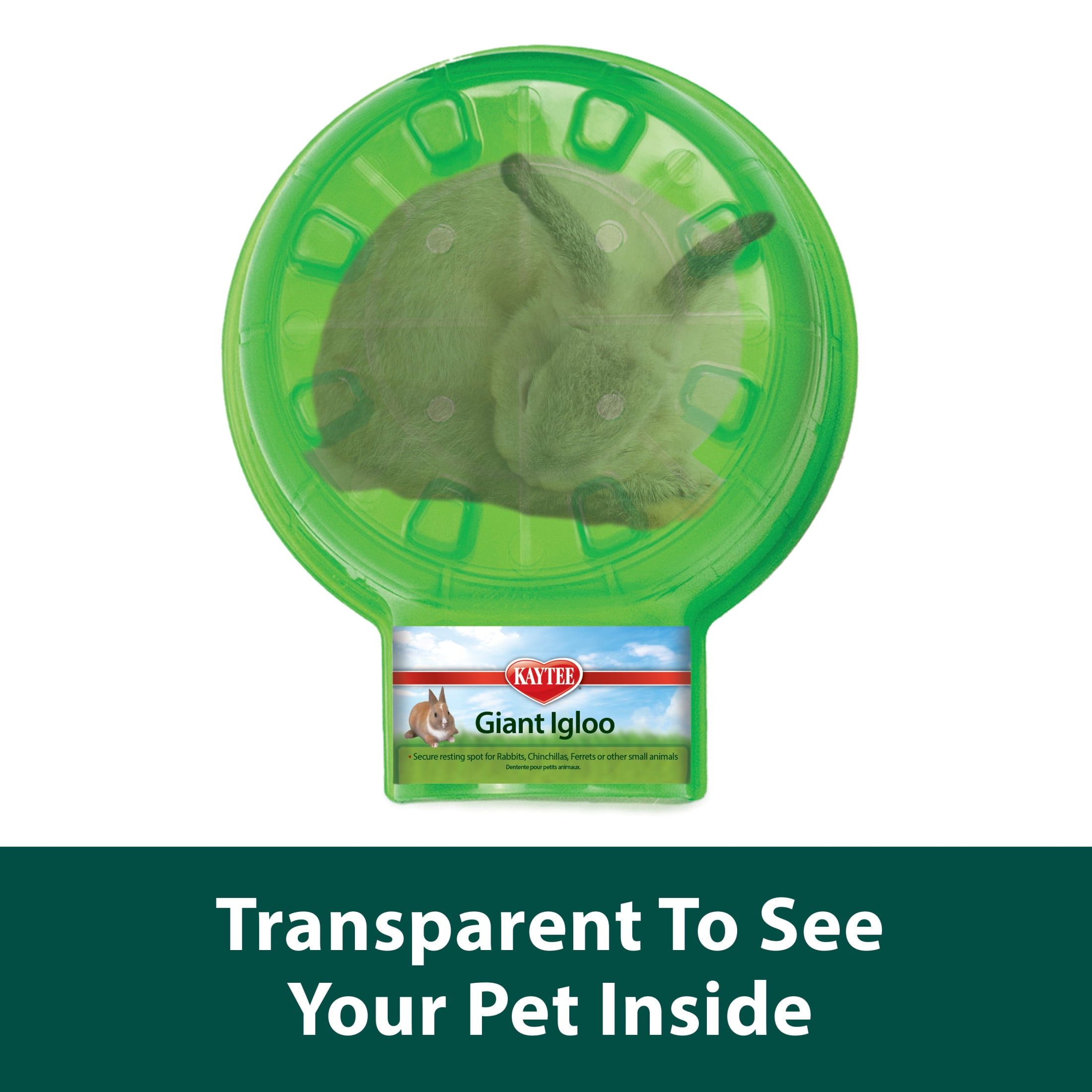 Kaytee Igloo Habitat Hideout For Pet Rabbits, Ferrets, Guinea Pigs, and Other Small Animals, Giant