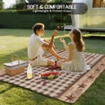 thumbnail image 4 of Texas Star Vintage Outdoor Rug for Patio/Deck/Porch, Non-Slip Large Area Rug 6 x 9 Ft, Brown Checkered Berry Farmhouse Indoor Outdoor Rugs Washable Area Rugs, Reversible Camping Rug Carpet Runner, 4 of 8