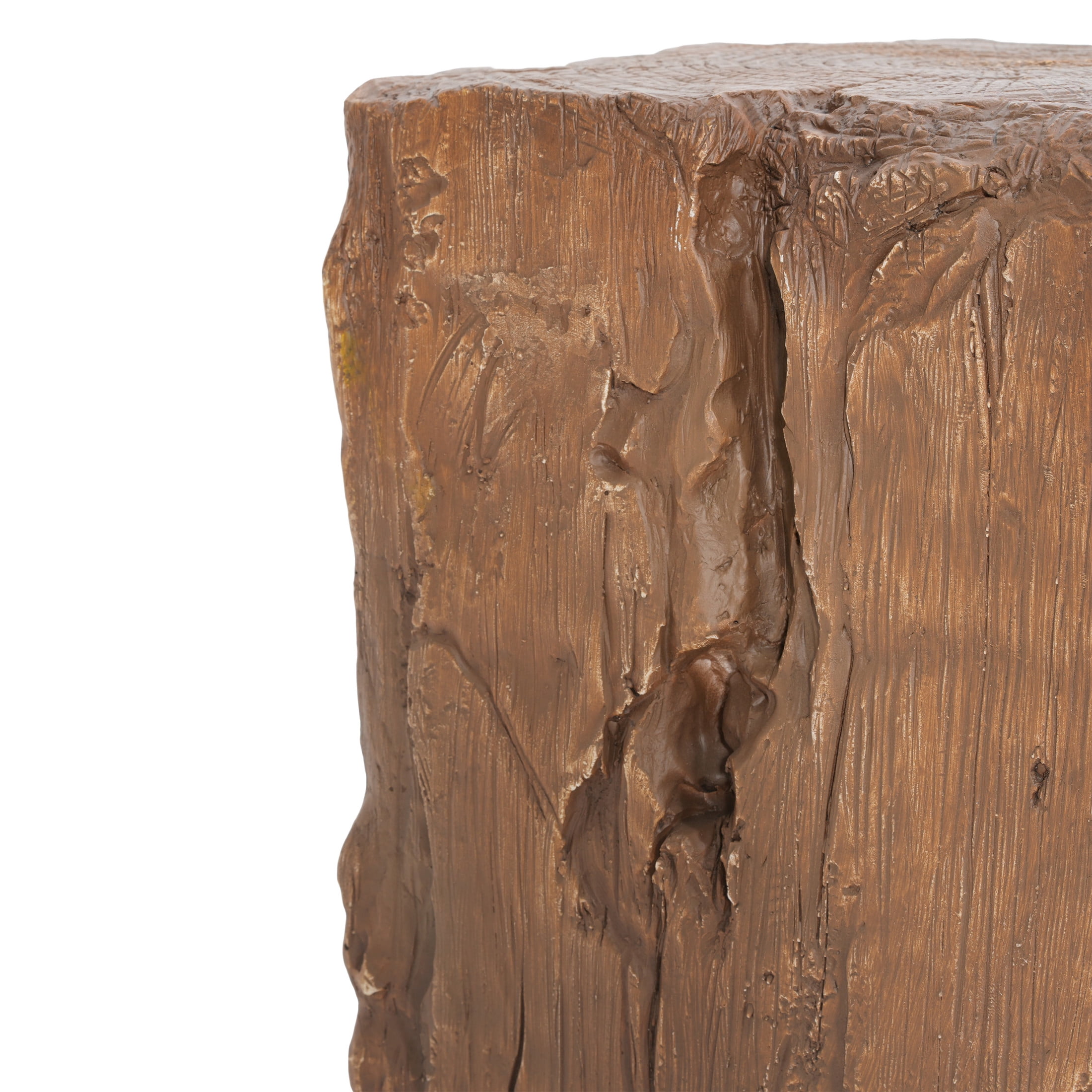 Christopher Knight Home Indoor Outdoor Side Table with Stump Shape, MGO End Table, Brown Finish