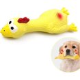 thumbnail image 2 of 3 juguetes chirriantes para perros, juguetes pequeños de pollo chillón, de 16.7 cm de largo, de goma suave, para masticar molares, para cachorros pequeños y medianos., 2 of 5