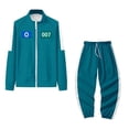 thumbnail image 3 of Squid Game Player Kids Track Suit – Official Cosplay Outfit for Children, Iconic Green Design for Halloween and Themed Parties Cyan 140, 3 of 4