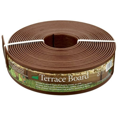 Terrace Board - 93340 Terrace Board Landscape Edging Coil 3 Inch by 40 Foot, Brown, Provides a textured, wood grained look to your landscape edging By Master Mark Plastics