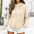 thumbnail image 2 of Gsakboxl Sweaters for Women Autumn Winter Color Block Drop Shoulder High Collar Hooded Cardigan Loose Trendy Casual Open Front Sweatshirt, 2 of 6