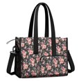 thumbnail image 2 of Teacher Tote Bag,Pioneer Flower Floral Print Pattern Teacher Utility Tote Bag,Large Work Tote Bags for Women with Multiple Pockets,Top Zipper Closure,13.8x10.6x6.7 Inch, 2 of 5