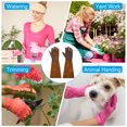 thumbnail image 5 of Guantes de jardinería largos Uxcell, guante de poda de rosas de cuero de vaca a prueba de espinas marrón L, 5 of 5