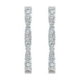 thumbnail image 2 of 1/2 Carat Round Diamond Hoop Earrings in 10K White Gold, 2 of 4