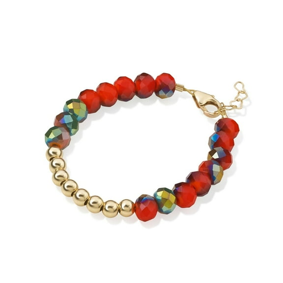 Orange Smokey Crystal Infant Toddler Girls Stackable Bracelet | Luxury Child Bracelet Gift | Baby Girls Bracelet (B1914)