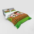 thumbnail image 3 of Ambesonne Cartoon Bedding Set 3 Pcs, Farm Animals Mascots, Twin XL, Multicolor, 3 of 3