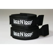 Midnight Black (white logo) Lace N Loop Straps (Pair)