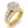 thumbnail image 4 of Pompeii 4Ct Diamond Halo Engagement Wedding Ring Set White Yellow or Rose Gold Lab Grown, 4 of 6