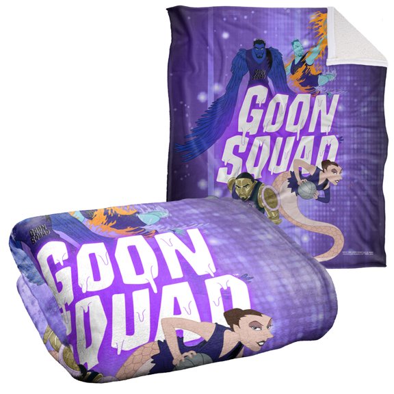 Space Jam: A New Legacy Blanket, 50"x60", Goon Squad Glow Silky Touch Sherpa Back Super Soft Throw Blanket