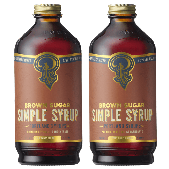 Brown Sugar Simple Syrup – Craft Premium Coffee and Tea Drinks, Cocktails, Mocktails, and Sodas - Organic Cane Sugar – Whole Ingredients - 12 oz bottle (Pack of 2)