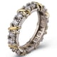 thumbnail image 1 of Anillo De Banda Exquisito Anillo X De Dos Colores Anillo Cruzado De Diamante Completo Anillo De Banda De Platino Anillo De Promesa Para Mujer Chica Advancent AP006377-01, 1 of 6