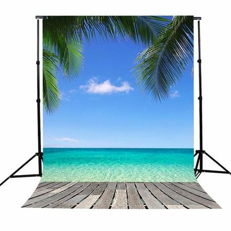 Seaside Rocks - 5ft x 7ft Vinyl Photography Background Seaside Beach Sky Tree Scenery Backdrop For Studio Photo Prop