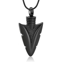 316L Stainless Steel Tribal Spearpoint Arrowhead Urn Necklace for Men / Women : Arrowhead Cross Memorial Pendant Cremation Ash Jewelry Bereavement Keepsakes Gift for Loss of a Loved One