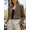 Gray, variant on Women's Double Breasted Long Sleeve Cropped Blazer, Lapel Collar Slim Fit Jacket, Elegant Professional, Home Office Date Vacation, Women