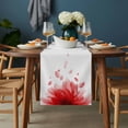 thumbnail image 2 of Modern Red Table Runner - 60 Inch Long, Kitchen Dining Table Runner Dresser Scarves, Gradient Floral Abstract Bohemian White Farmhouse Decor for Coffee Tables Wedding Party Banquet, 2 of 8