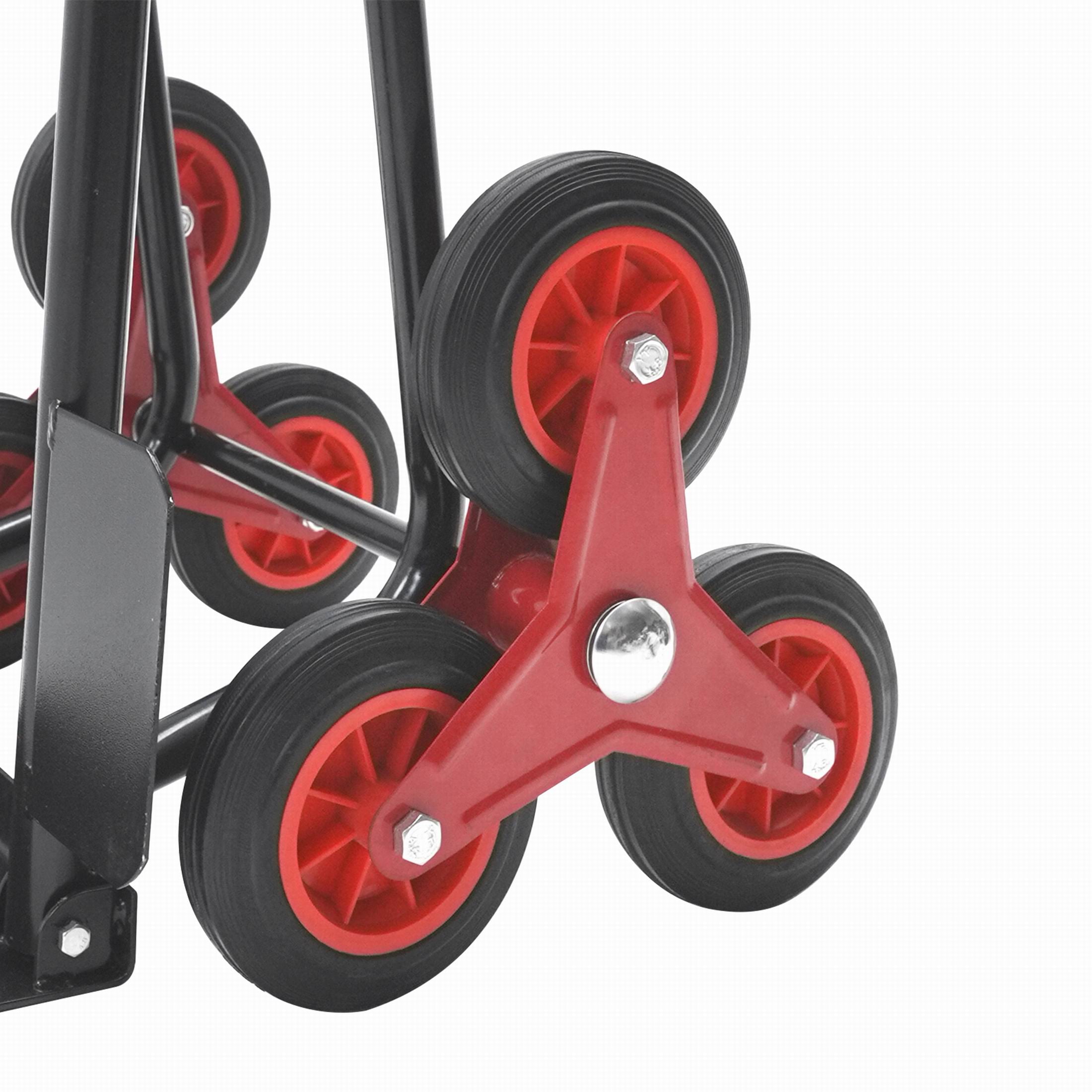 Folding Stair Climbing Dolly, 330 Lb Capacity Manual Truck Heavy-Duty Stair Climbing Hand Truck Trolley with Telescoping Handle and 6 Wheels