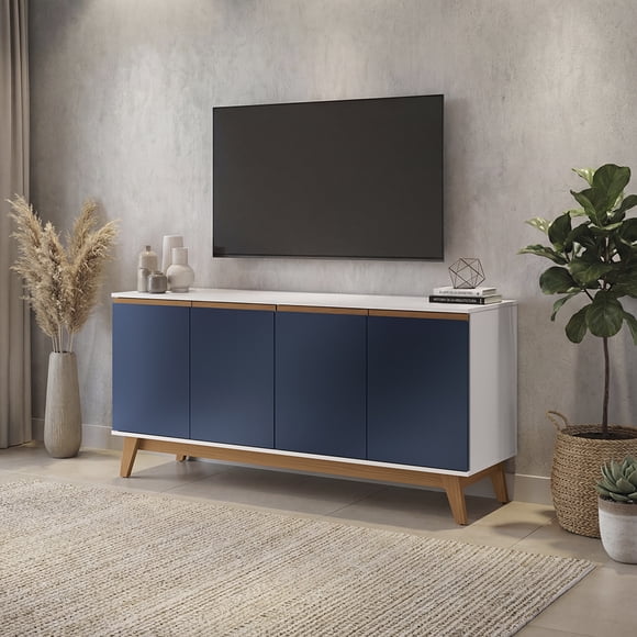 Bufetero Kappesberg Blanco/Azul 156 cm con 4 Puertas