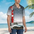 thumbnail image 5 of Easygdp 3d Lighthouse in the Surf Men's Hawaiian Shirts Print Lapel Short Sleeve for Beach, vacation, party, casual occasions - Small, 5 of 9