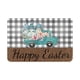 thumbnail image 1 of Felpudo decorativo con forma de conejo de Pascua, para interior y exterior, con diseño de flores y camión, para pasillo, 1 of 6