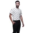 thumbnail image 2 of BESTMAN Chemise en Coton pour Hommes Manches Courtes Col Mandarin Imprimé Chemise Décontractée, 2 of 5