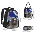 thumbnail image 3 of Lafuoo Astronaut in Outer Space Pattern Pocket Backpack Messenger Lunch Bag Pencil Bag Three-Piece Set, Travel Bag Sports Bag Suitable for Men and Women-One Size, 3 of 7