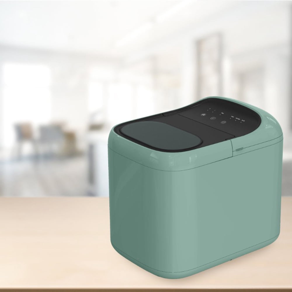 Countertop Ice Maker w/ Basket & Scoop, Fast Ice Making, Bullet Ice Type, Large Capacity, Portable Ice Machine for Home Kitchen Office Camping, Ideal Gift for Women and Men Green