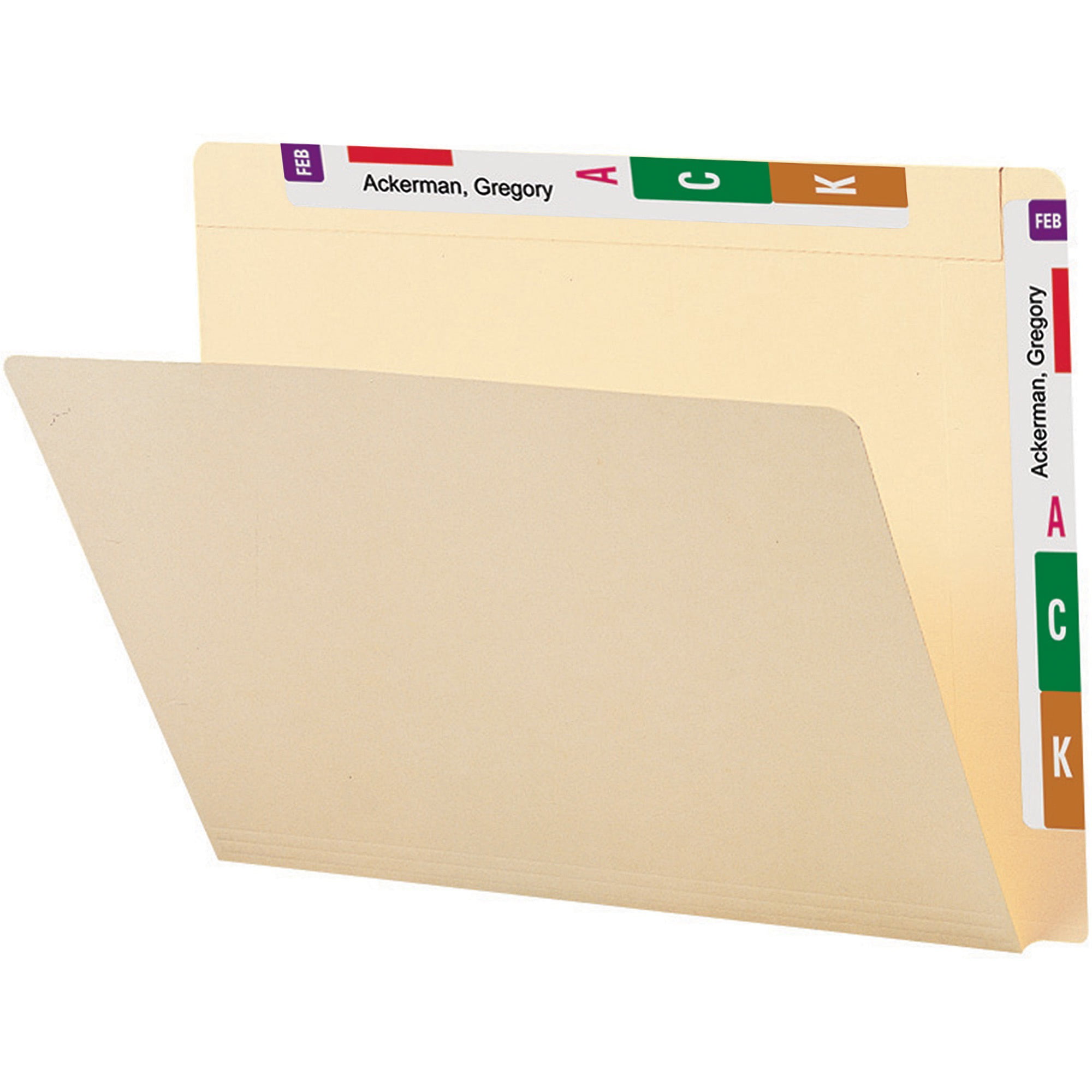 Manila Smead 100% Recycled End Tab Folders Reinforced Tab Letter Size 100/Box SMD24160 