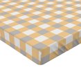 thumbnail image 2 of Ambesonne Geometric Fitted Sheet, Checkered Shabby Old, Full Size, Orange White Cadet Blue, 2 of 3