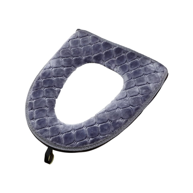 Plush Toilet Seat Cushion, Washable Toilet Seat Cover with Handle, Soft Thickened Toilet Seat Pad for Bathroom, Winter Toilet Seat Warmer for Home and RV Use