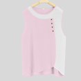 thumbnail image 4 of Tank Top for Women Linen, Summer Comfy Casual 2026 Loose Lightweight Sleeveless Shirts, Pink 2XL, 4 of 8